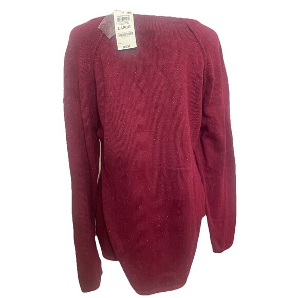 Karen Scott New Sweater Women’s Size L Burgundy Long Sleeve Round Neck . LTOP862 - Picture 4 of 7